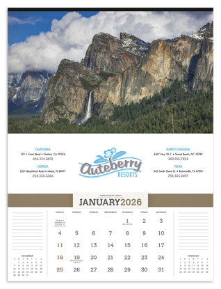 View the splendor of America in this beautiful 12-sheet calendar