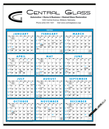 Plans changed? No problem with this span-a-year calendar with write-on/wipe-off, UV-laminated surface