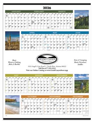 Four beautiful scenic photographs grace this quarterly format