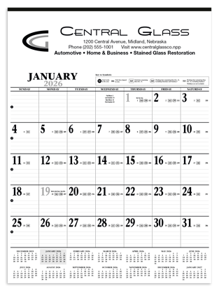 The perfect planning tool for anyone, this versatile calendar has plenty of room for noting meetings and tracking projects