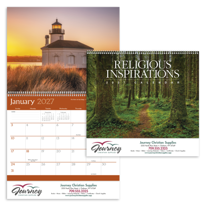 The landscape pictures in this calendar are paired with quotations from the King James version of the Bible.