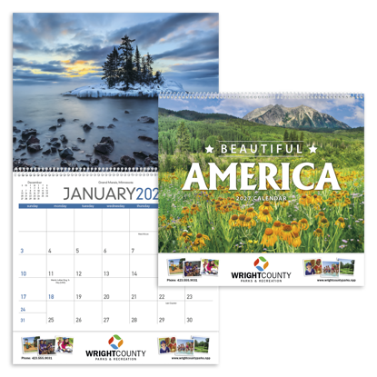 This calendar showcases the incredible beauty of the United States.