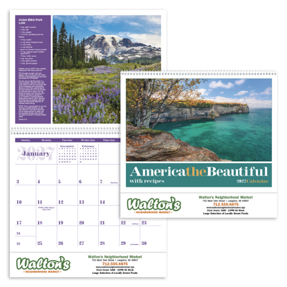 This calendar is pleasing on many levels with beautiful images and delicious recipes from across the United States.