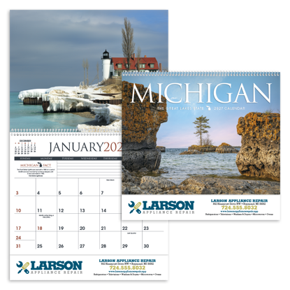 This calendar gives you a 12-month tour of Michigan's unforgettable scenery.