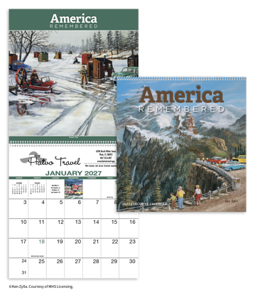 Ken Zylla displays his unique ability to capture cherished memories of America's past in this nostalgic calendar.