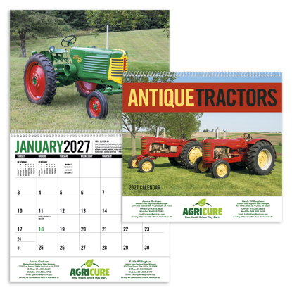 This calendar features beautifully restored tractors of yesteryear.