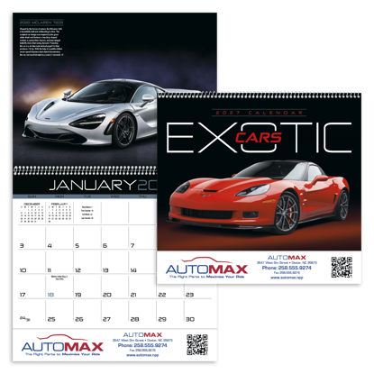 It is the dream of many to own one of the upscale sports cars shown on this appointment calendar! .
