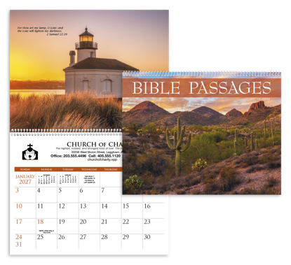 Be inspired when you use this calendar that features Bible verses from the King James Version paired with beautiful nature shots.