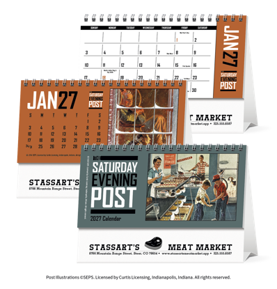 The Saturday Evening Post desk calendar is a piece of history for every office.