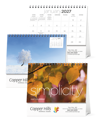 Simply a beautiful desk calendar that customers will keep nearby at home or work all year.