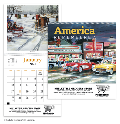 The charming artwork of Ken Zylla gives this practical calendar a nostalgic feel.