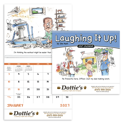 Add comedy to your life by taking advantage of this humorous calendar to look at the joys of family life with new art by Jim Hunt.
