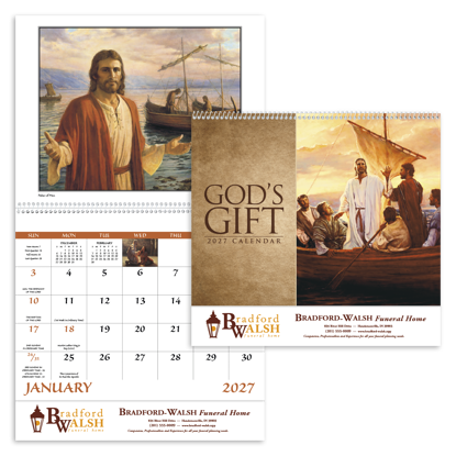 Roman Catholic observances are noted on this 12-month calendar.