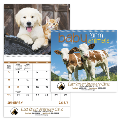 Cute, cuddly, and adorable barnyard babies connect with your customers in this heartwarming calendar.