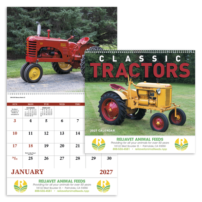 Take a look back at restored tractors of yesteryear in this calendar.