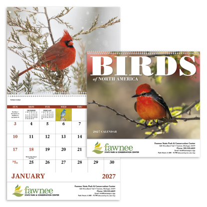 Colorful birds make the year fly by in this beautiful nature calendar.