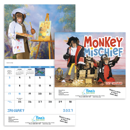 Funny monkeys are sure to make customers laugh.