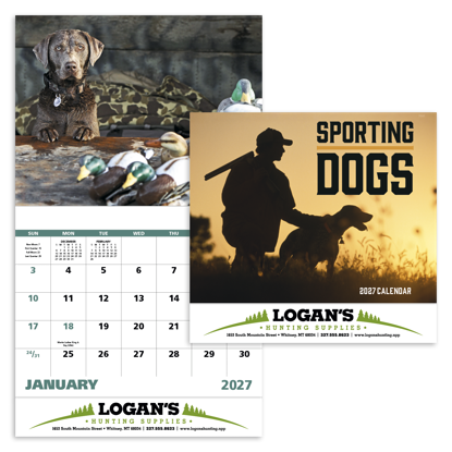 This 13-month calendar captures the adventure, energy, and loyalty that sporting dogs represent.