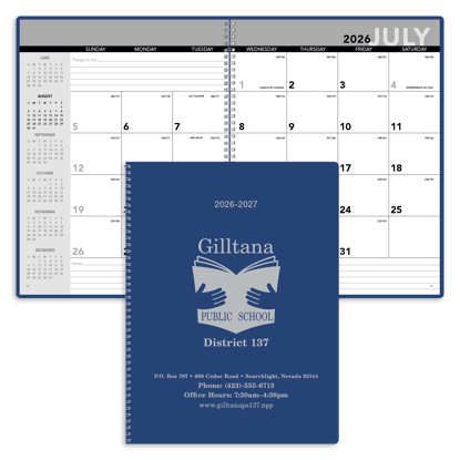 A thoughtful gift for students and educators, this practical planner follows the school year, with 14 months from July through August of the following year.