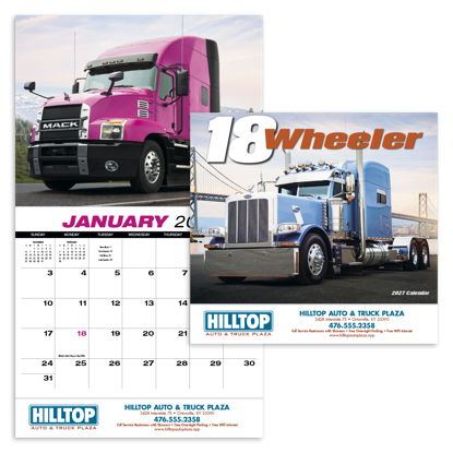 Keep truckin' with this 13-month calendar featuring a variety of big rigs.