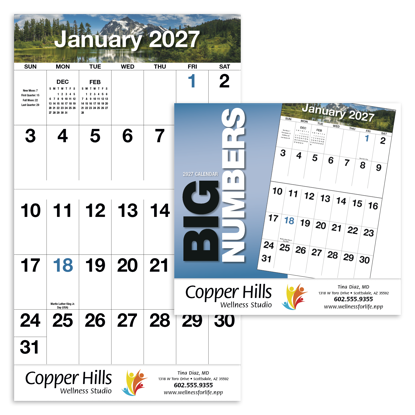 This easy-to-view calendar provides plenty of room for jotting appointments and planning future events.