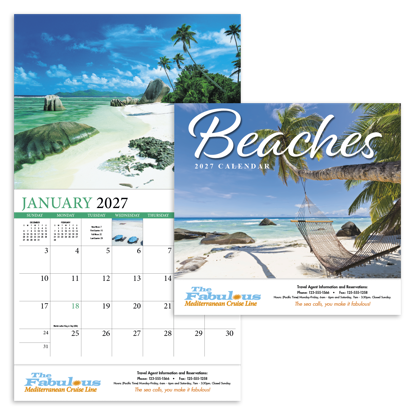 Take a mental vacation to a tropical paradise with this 13-month calendar.