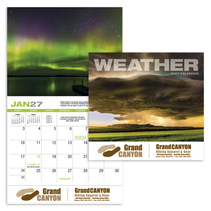 Mesmerizing weather phenomena take center stage on this 13-month calendar.